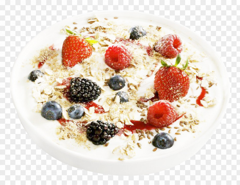 Fruit Milk Oatmeal Muesli Breakfast Cereal Porridge PNG