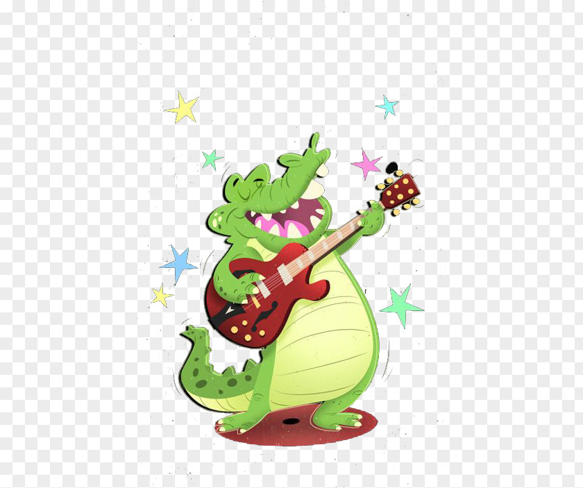 Singing Crocodile Comics Illustration PNG