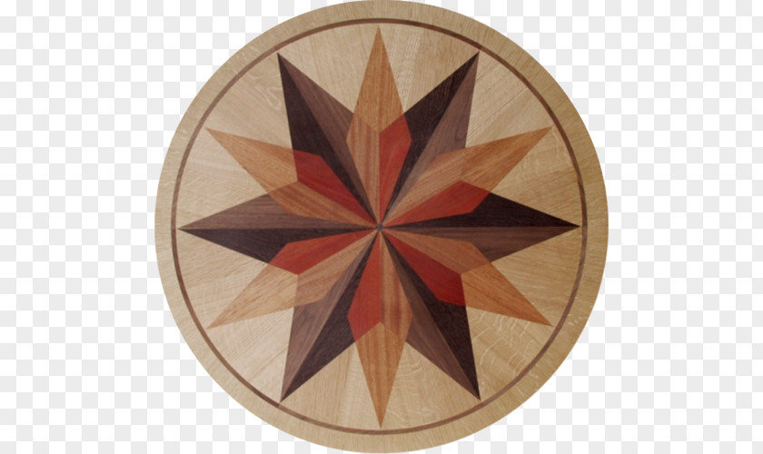WOODEN FLOOR Compass Rose Inlay Marquetry Floor Medallions PNG