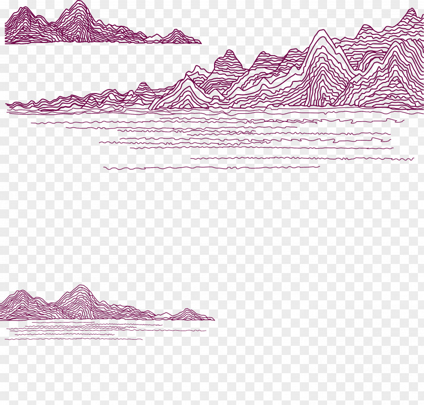 Lines Landscape Illustration PNG