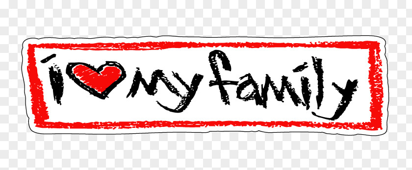 Love My Family Bumper Sticker Decal PNG