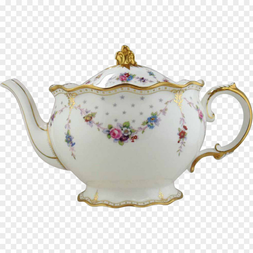 Tea Teapot Royal Crown Derby White PNG