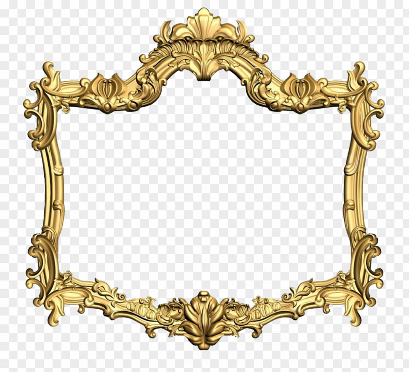 Antique Picture Frames Ornament Gold Wood Carving PNG