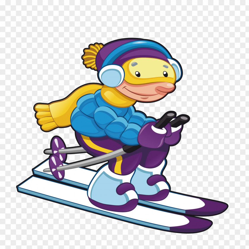 Vector Skiing Cartoon Sport Royalty-free Character PNG