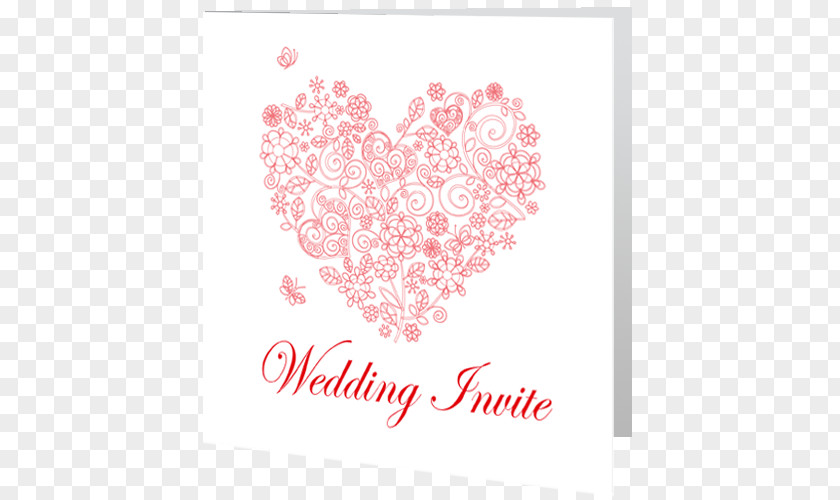 Wedding Invitation Red Heart Valentine's Day Greeting & Note Cards Floral Design Pink M PNG