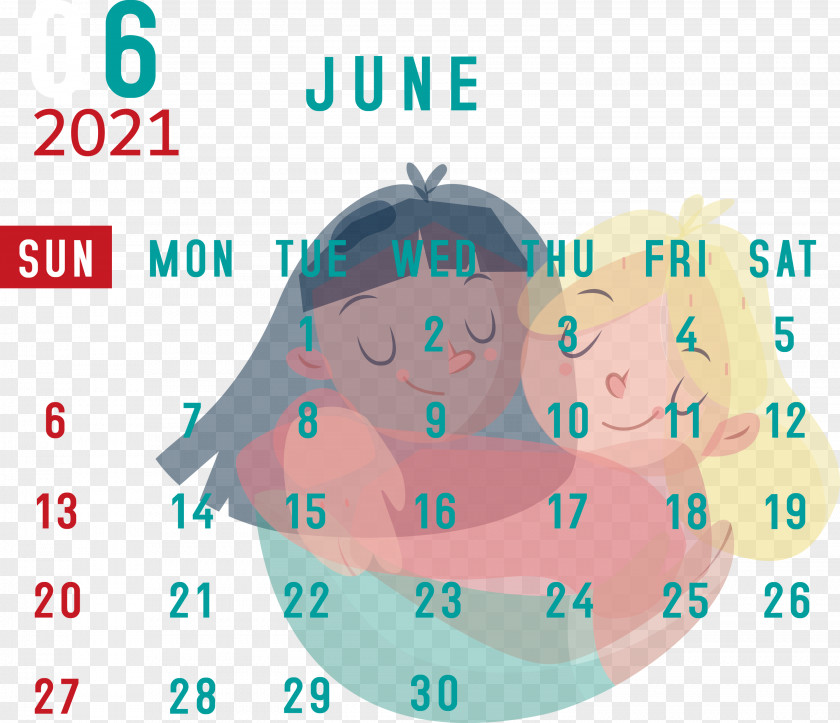 June 2021 Calendar Printable PNG