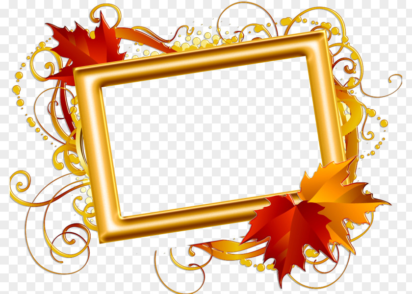 Autumn Borders And Frames Decorative Clip Art PNG