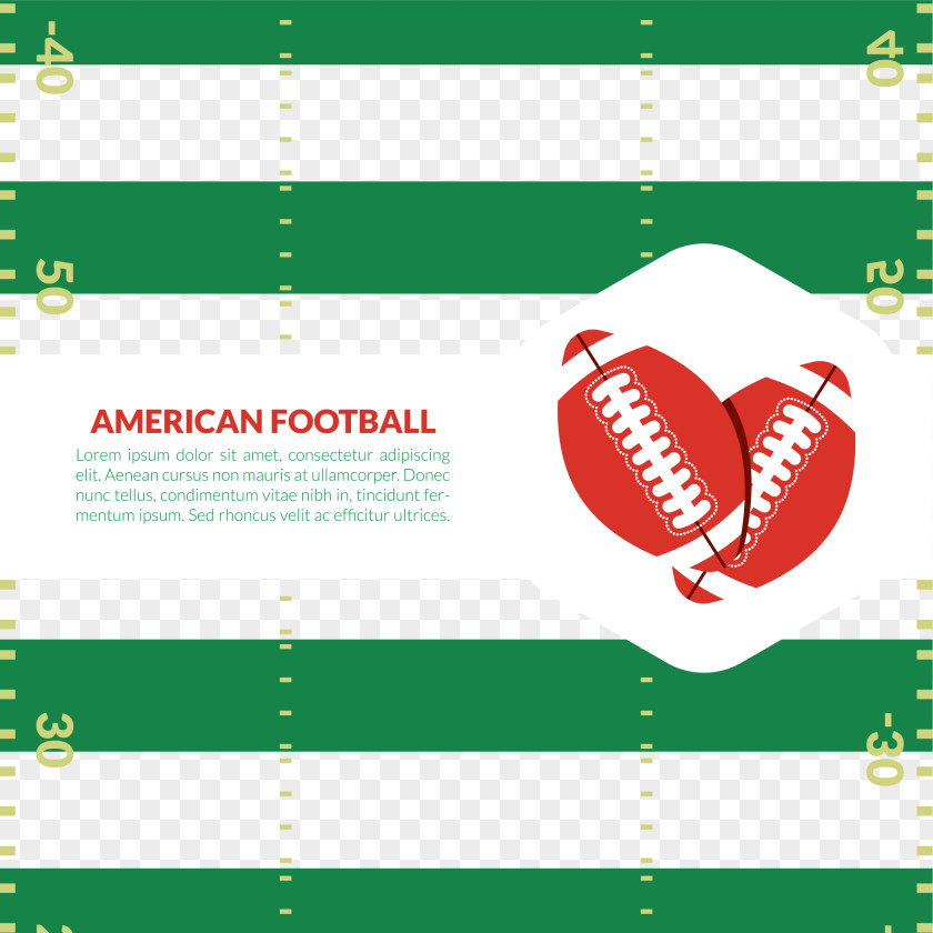 Vector American Football Game On A Green Background Euclidean Poster PNG