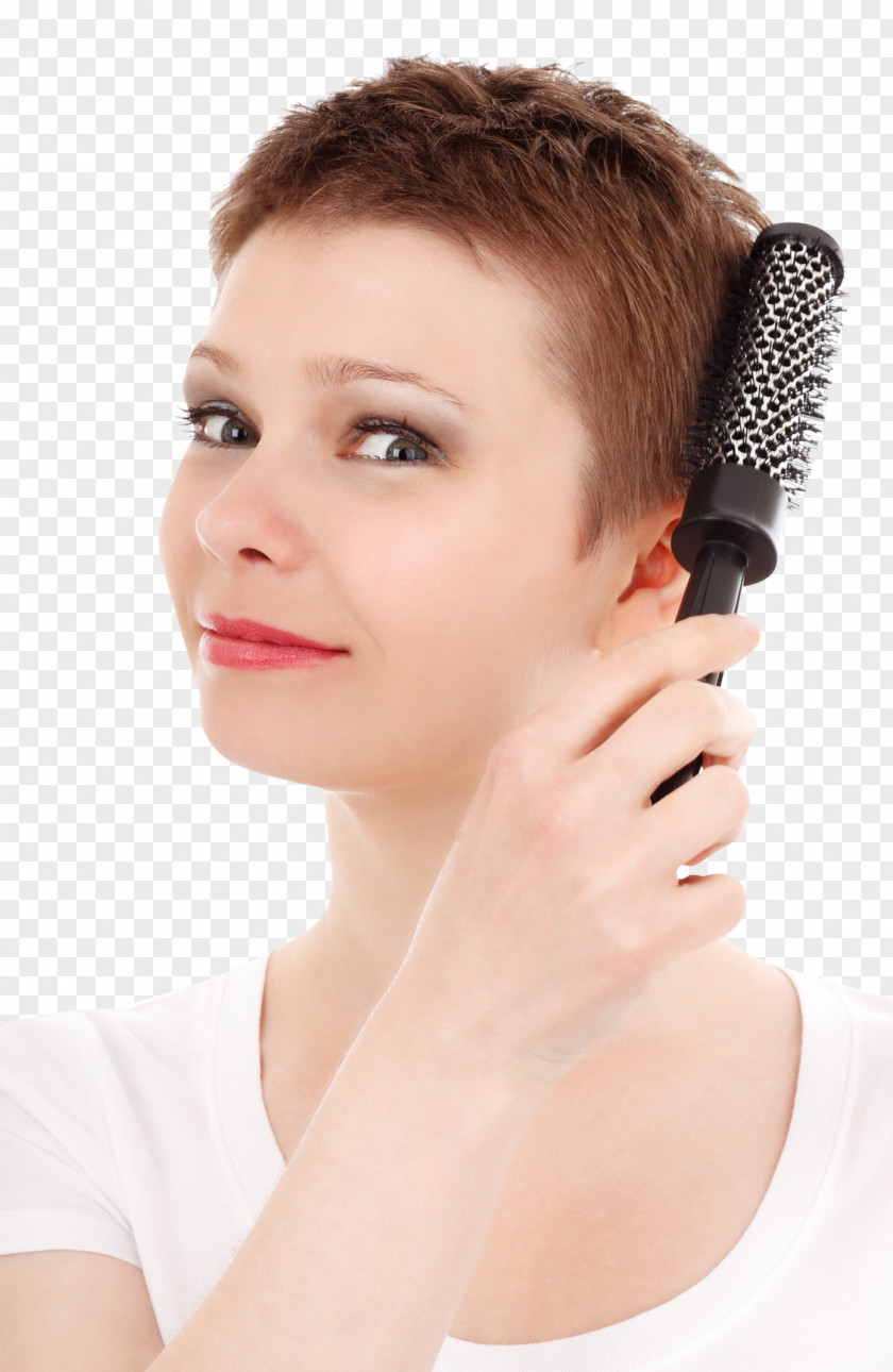 Woman Combing Her Hair Comb Hairstyle Dandruff Face PNG