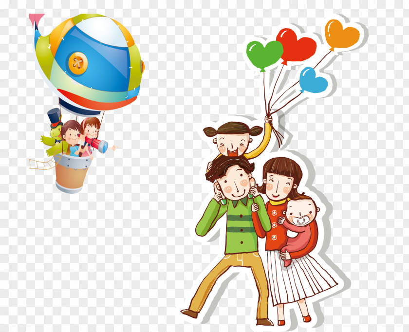 Cartoon Family Child Poster PNG