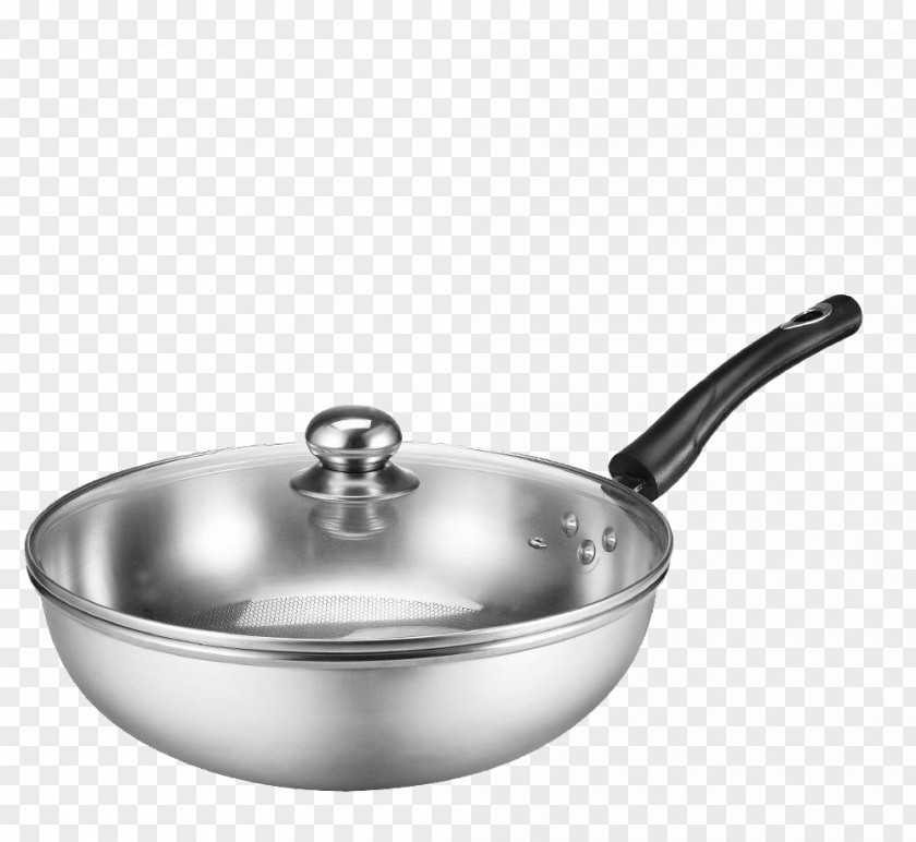 Non-stick Frying Pan Wok Stainless Steel Tableware PNG