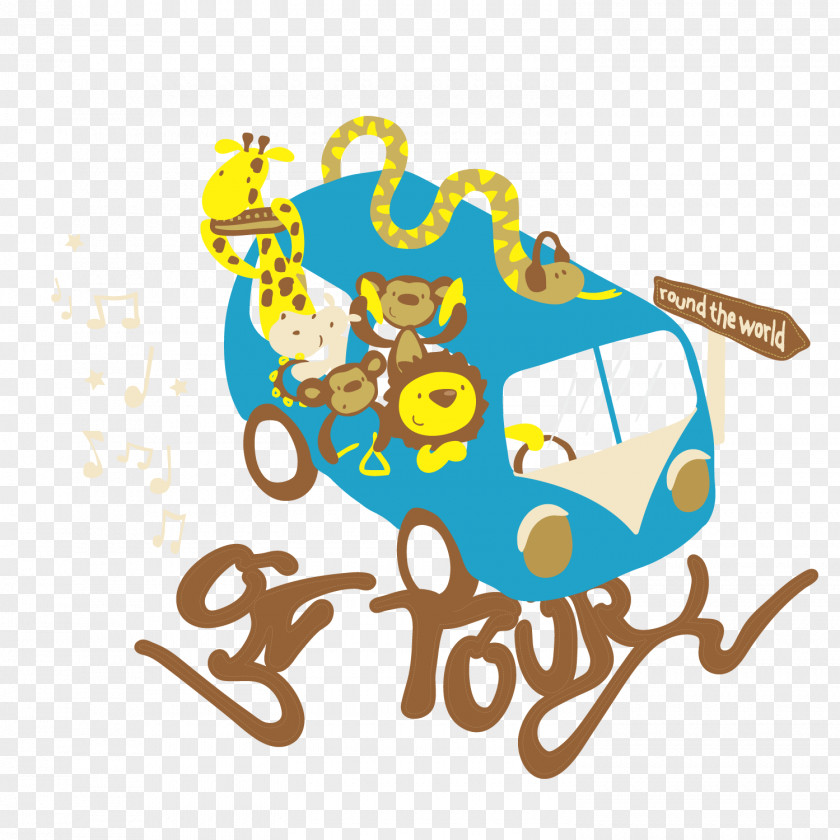 Take The Animal's Bus Monkey Cartoon PNG