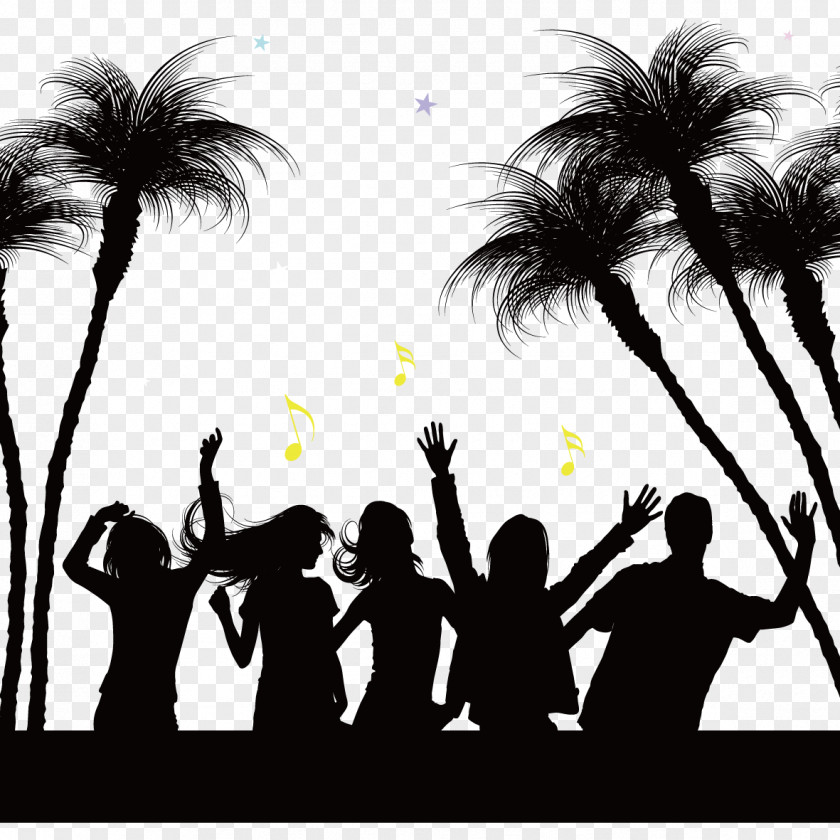 Vector And Notes Silhouette Party Beach Nightclub PNG