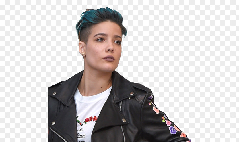 Woman Halsey Pixie Cut Hairstyle Undercut PNG