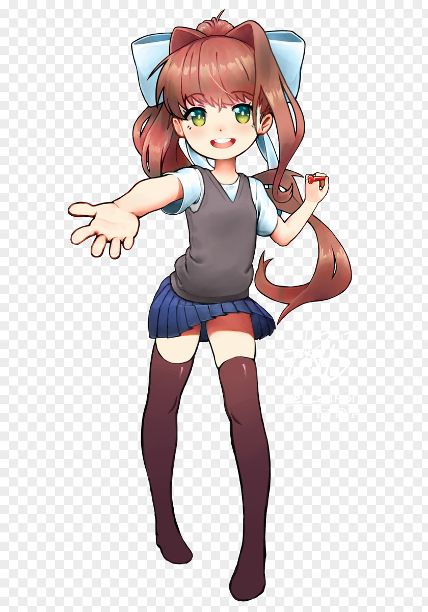 Monica Doki Literature Club! Video Game Reddit Drawing PNG