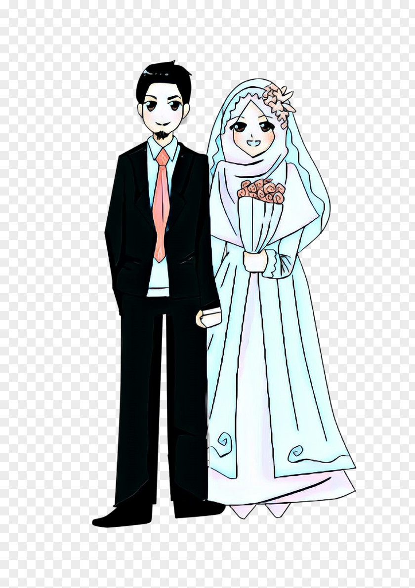 Tuxedo Uniform Islamic Wedding Invitation PNG