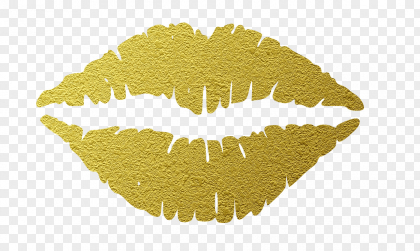 Gold Glitter Lip Kiss Clip Art PNG