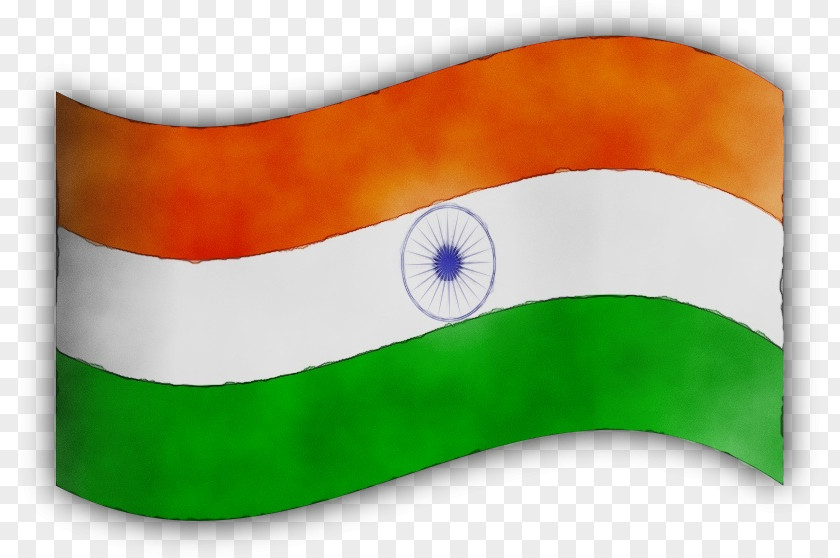 Green Orange India Flag Watercolor PNG