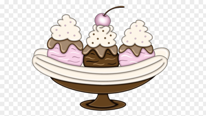 Ice Cream Banana Boat Split Torte PNG