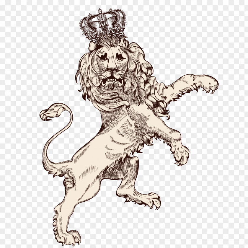 Vector Lion Prince Horse Heraldry Illustration PNG