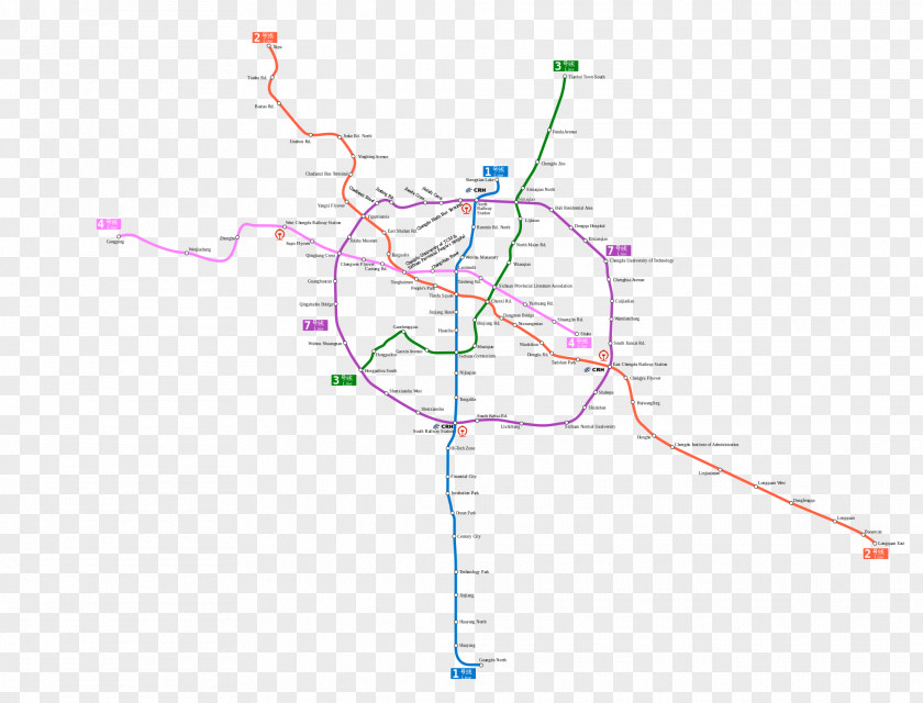 Deposit Rapid Transit Chengdu Metro Map PNG
