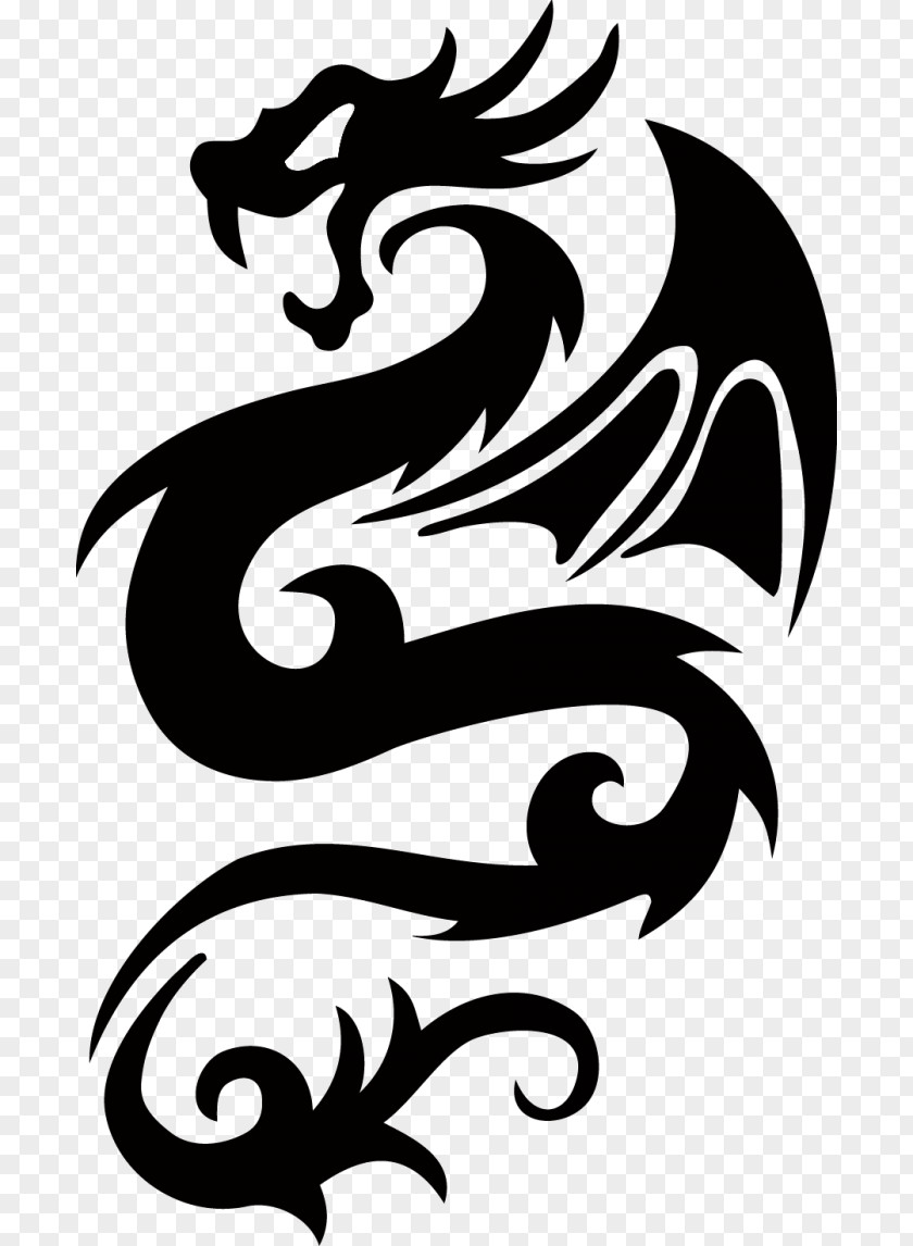 Dragon Decal Chinese Tattoo Sticker PNG