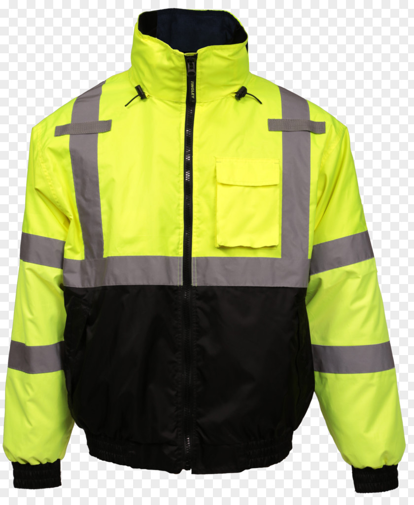 Green Jacket With Hood Flight High-visibility Clothing Coat PNG