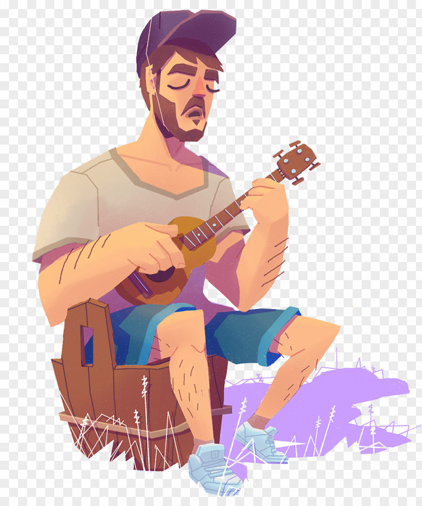 Guitar Man Illustration PNG