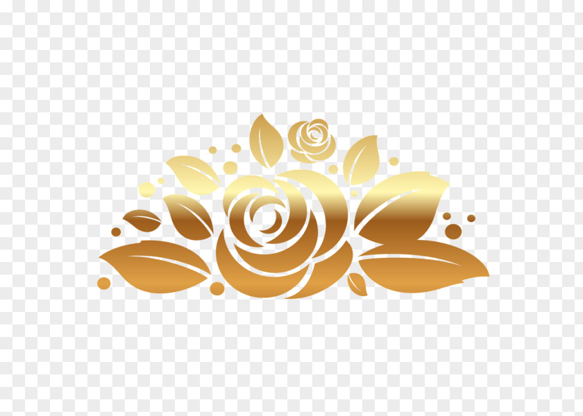 Gold Rose Painting Clip Art PNG