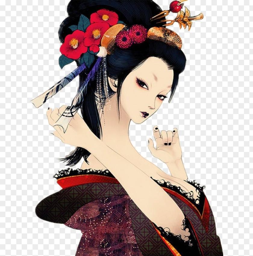 Japan Japanese Art Geisha Illustrator PNG