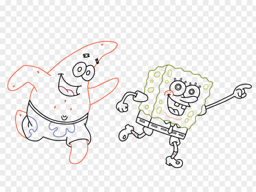 Spongebob And Patrick Drawing Line Art /m/02csf Clip PNG