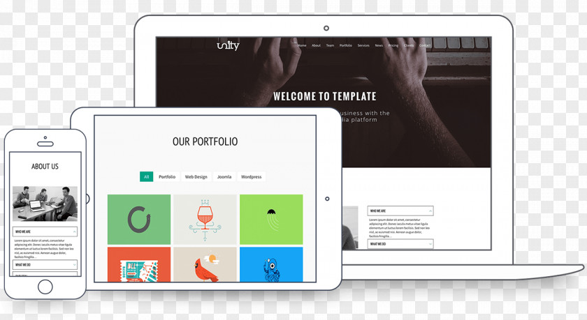 Cv Template Design Responsive Web System Joomla WordPress PNG