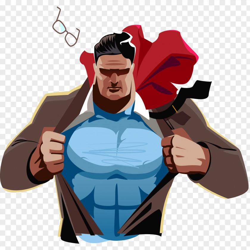 Superman Dressing Clark Kent T-shirt Superhero PNG