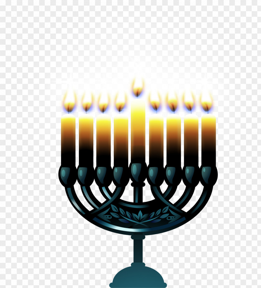 Vector European-style Candlestick Hanukkah Temple In Jerusalem Menorah Candle Jewish Holiday PNG