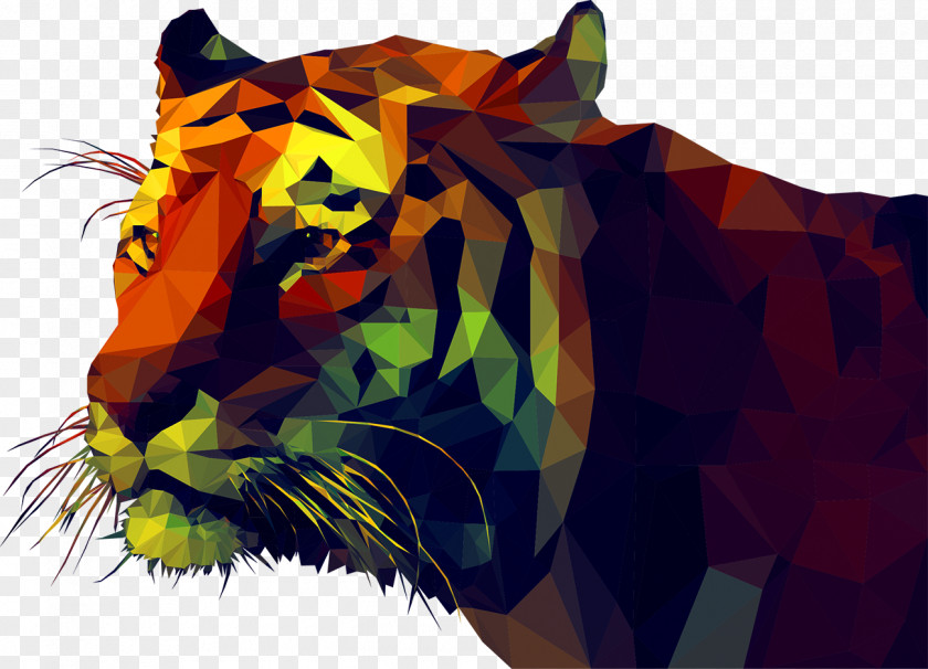 Geometry Tiger Polygon Illustration PNG