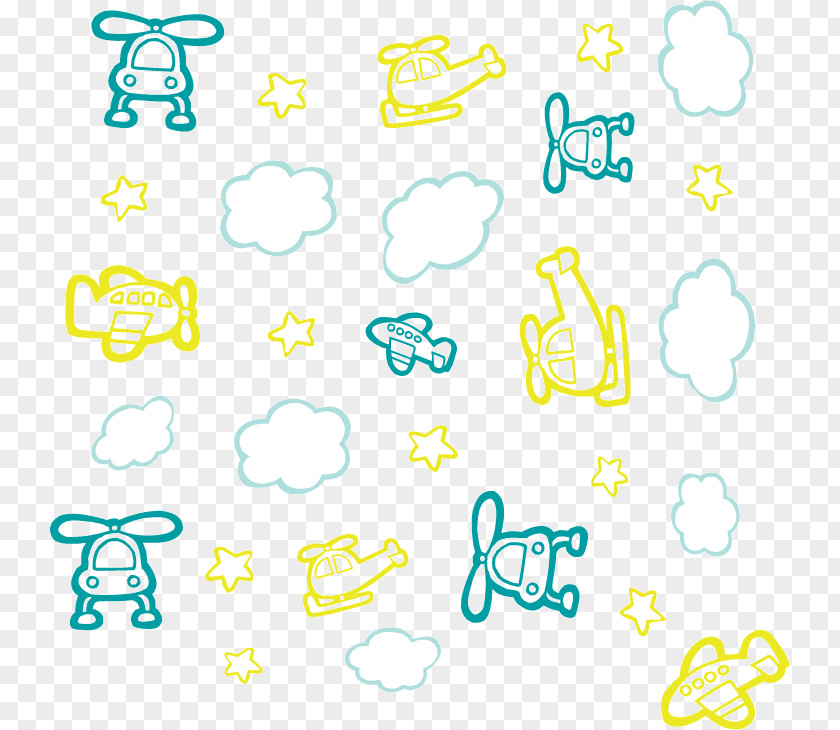 Helicopter Airplane Cartoon Illustration PNG