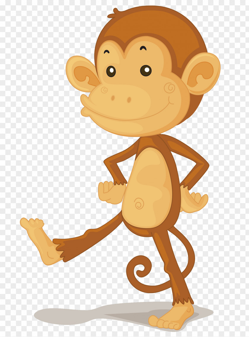 Kicking Monkey Baby Monkeys Cartoon Clip Art PNG