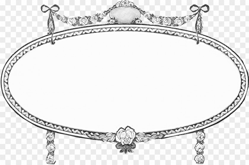 Silver Frame Decorative Mirror Picture PNG