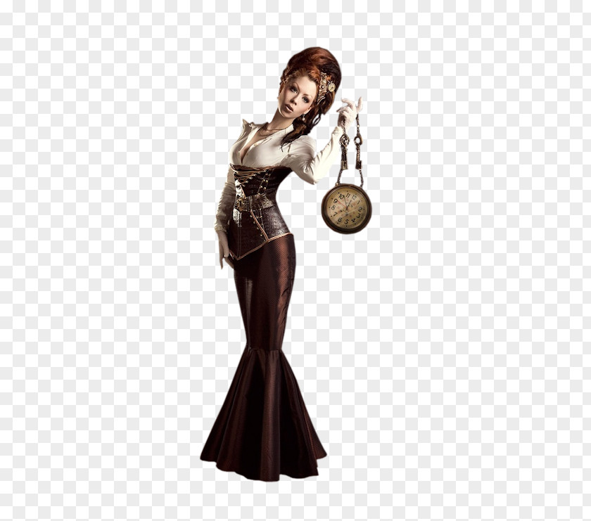 Woman Steampunk Child Shoulder PNG