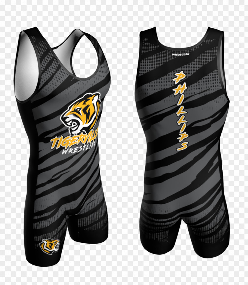 Tiger Gilets Sleeveless Shirt Wrestling Singlets Jersey PNG