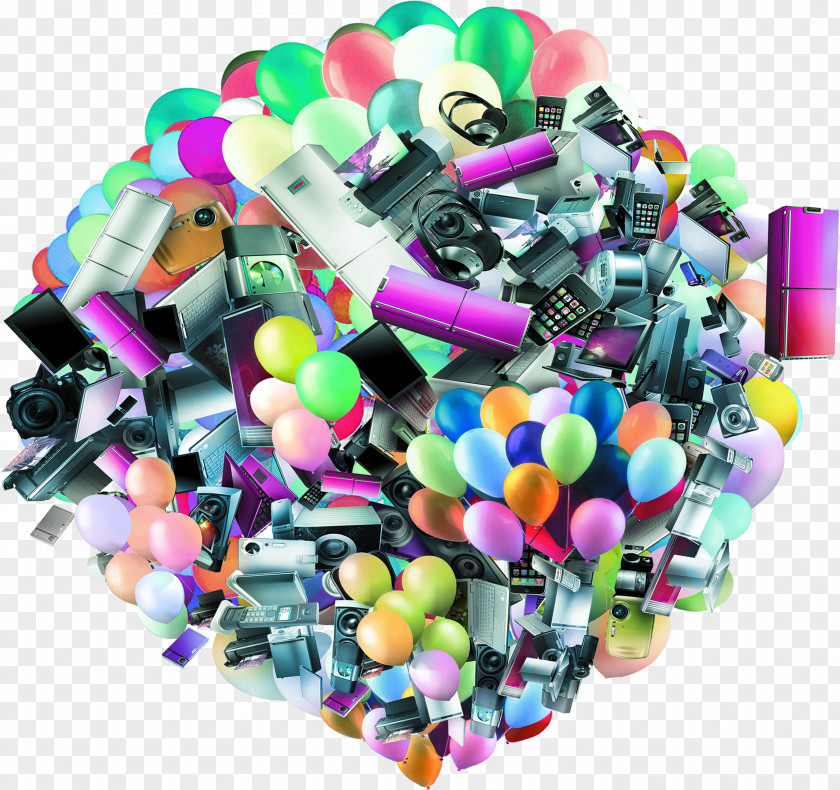 Balloons Of Various Electrical Appliances Poster Balloon PNG