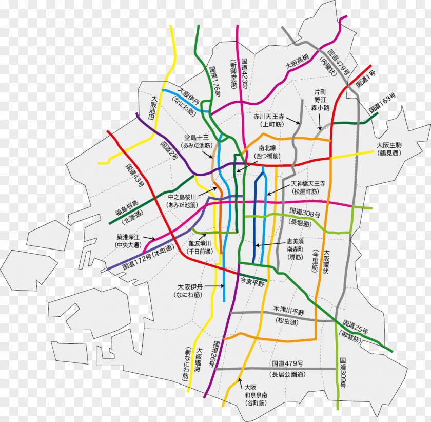Osaka City Map Land Lot Line Point Real Property PNG