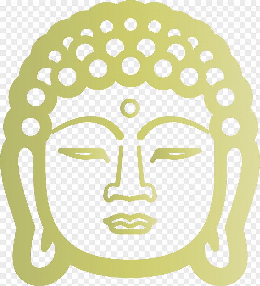 Face Head Yellow Line Art Smile PNG