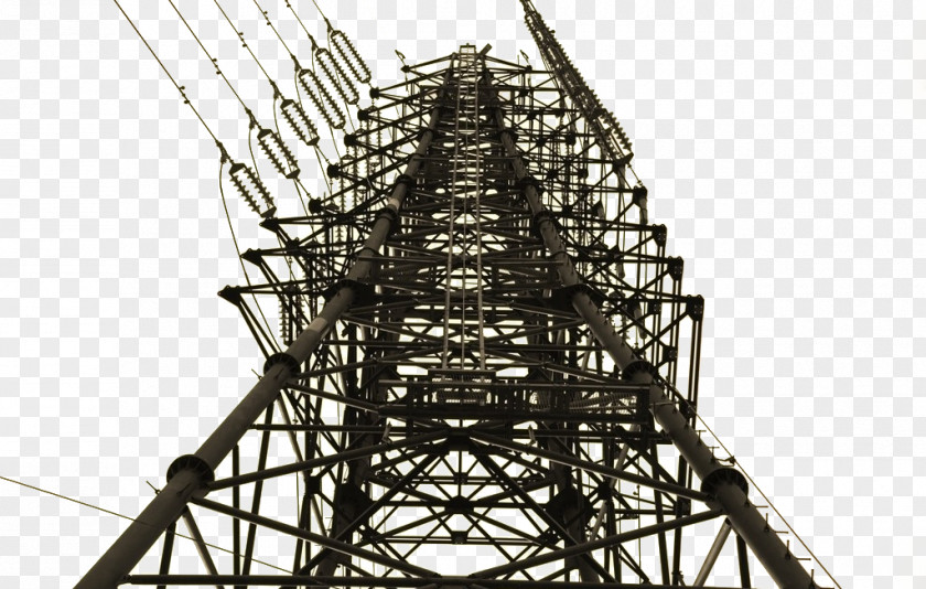 High Voltage Tower Structural Steel Electricity Electrical Transmission PNG