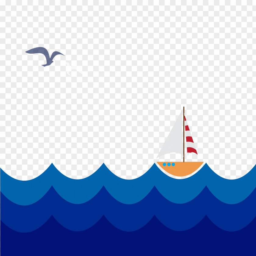 Vector Sea Boat Sailboat PNG