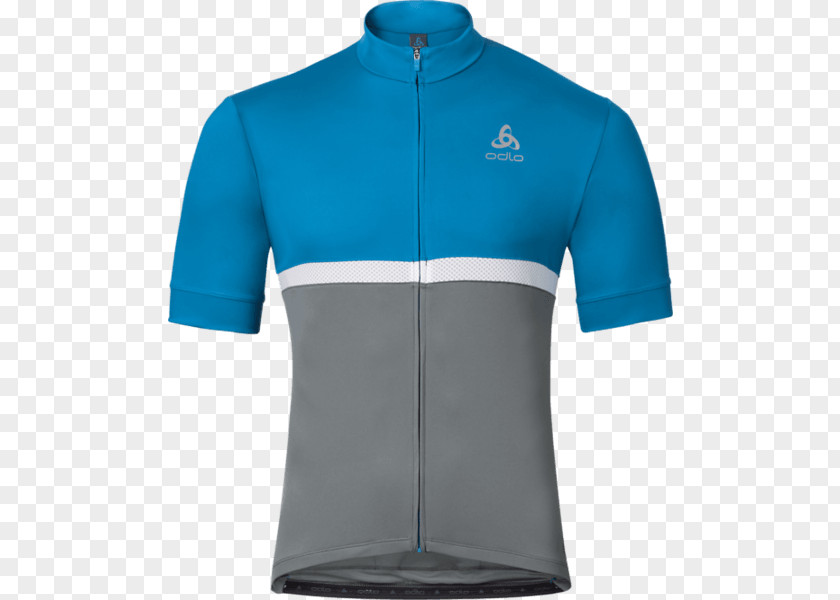 Zipper Cycling Jersey Collar Blue Top PNG