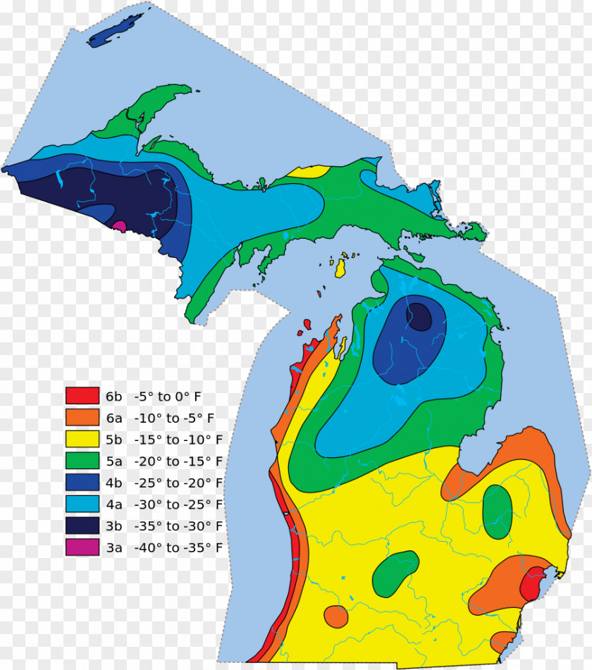 Geographic Maps Gardening Hardiness Zone Northern Michigan PNG