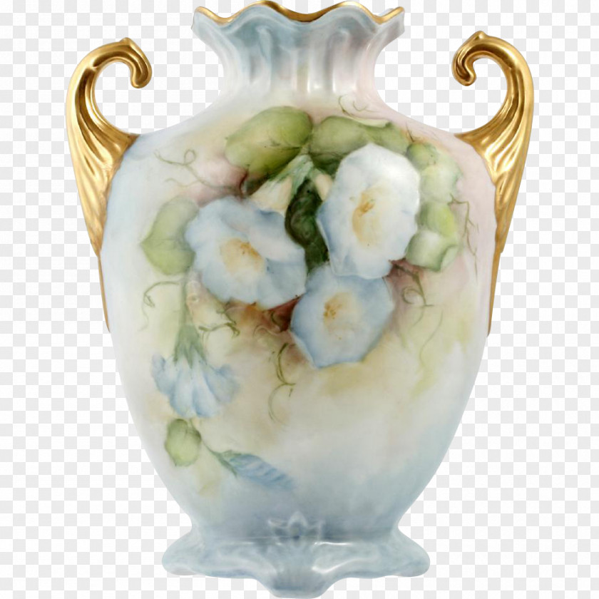 Hand-painted Flowers Decorated Ceramic Vase Porcelain Flowerpot Tableware PNG