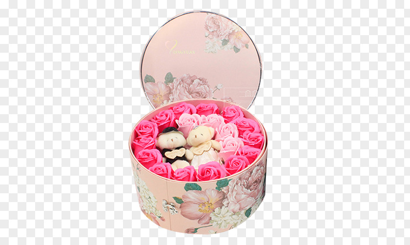 Round Floral Pattern Gift Box Wedding Flower PNG