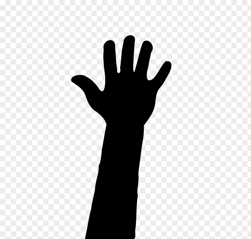 HANDS RAISED Silhouette Clip Art PNG